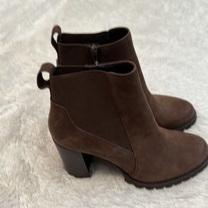 Gibson Latimer Leather Heeled Ankle Boot Brown Sz 10